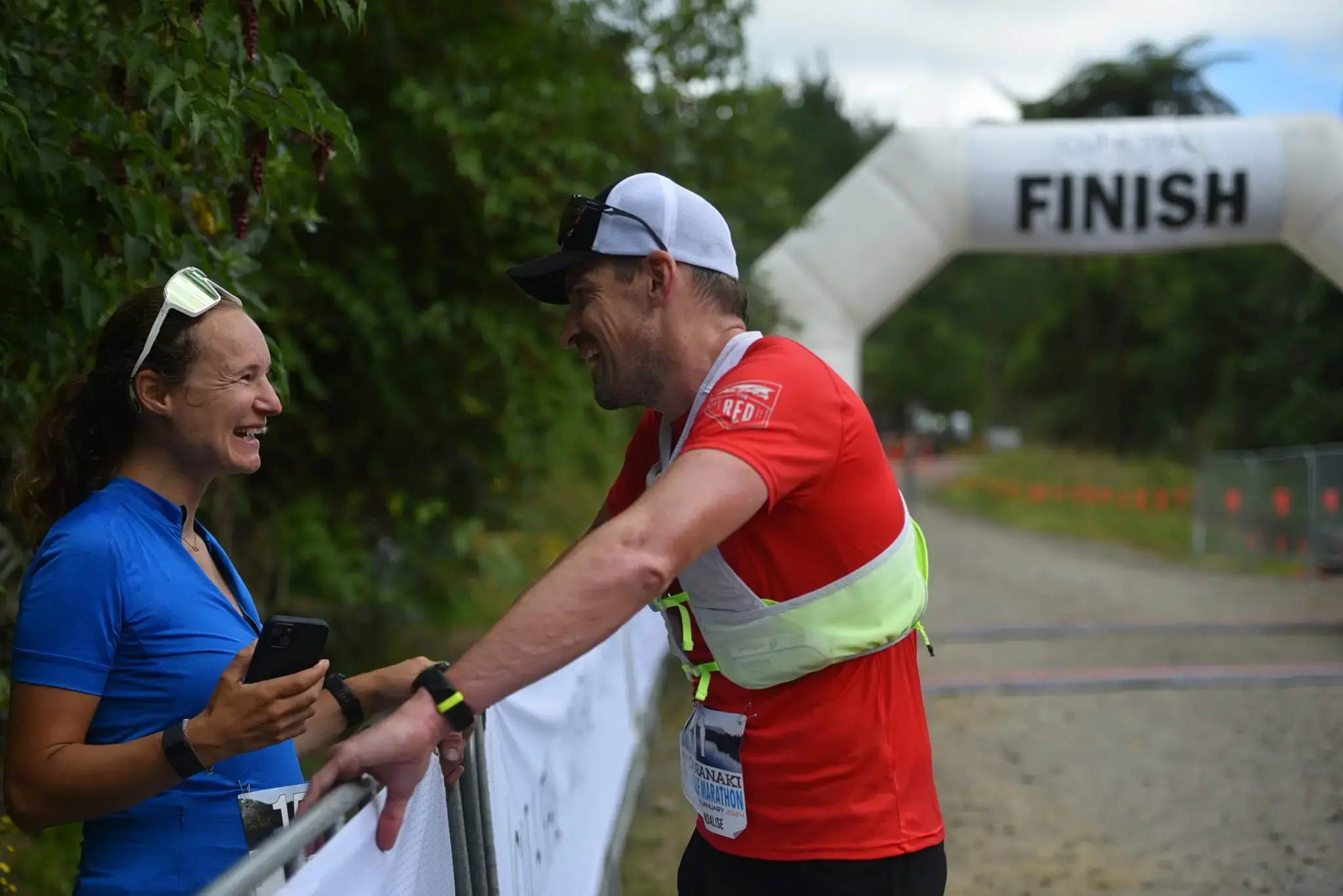 Coaches guiding runners on the trail