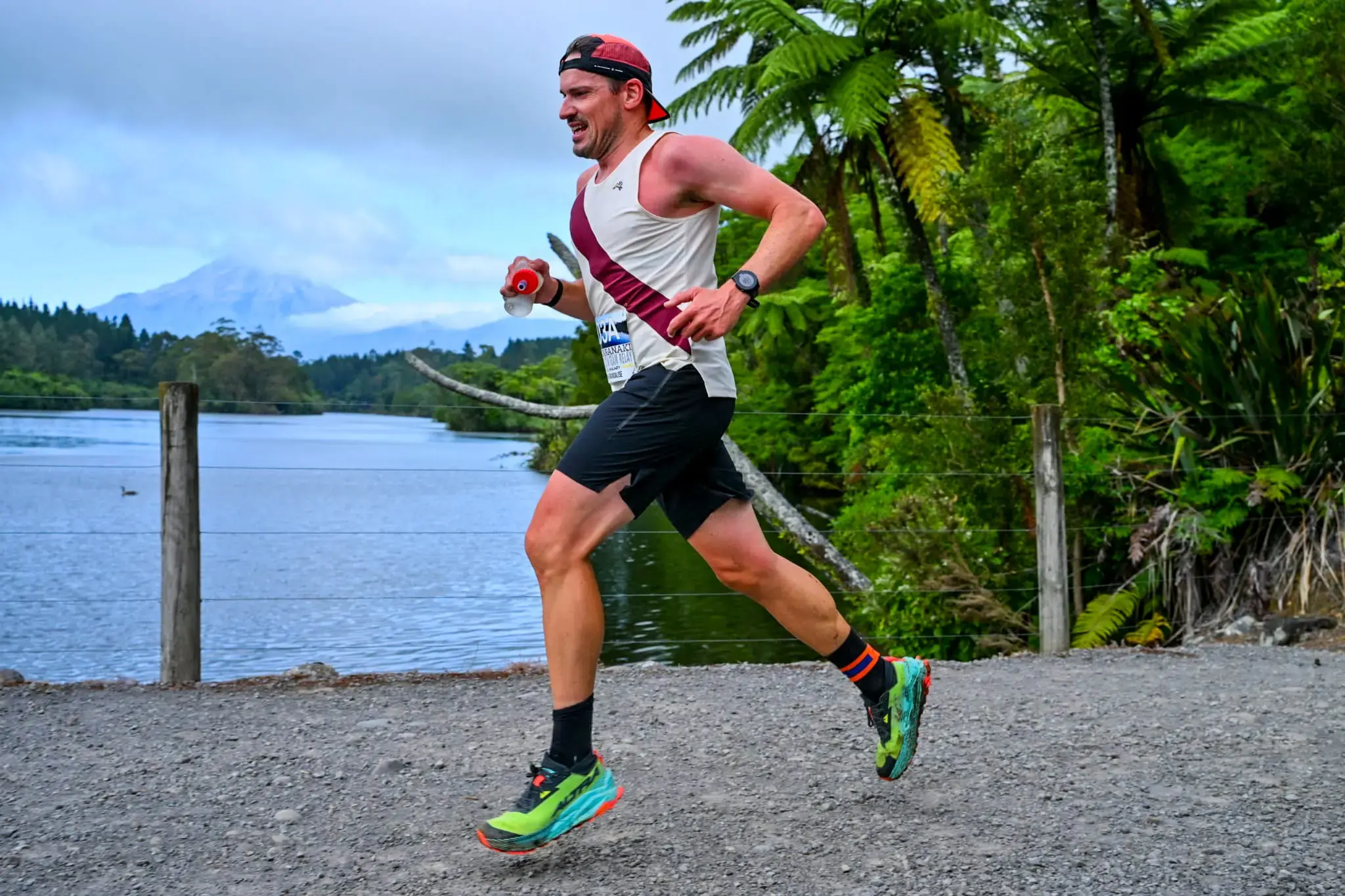 Lake Mangamahoe trail running in Taranaki